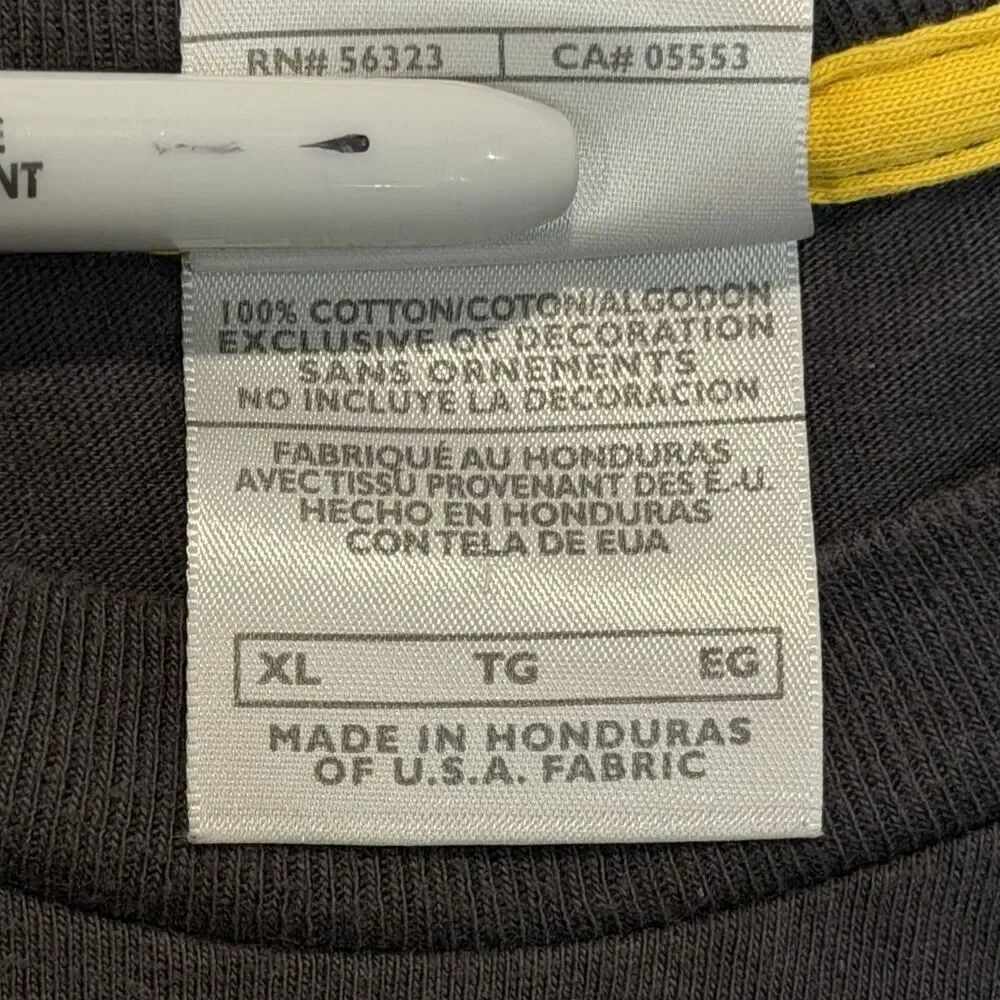 Vintage Y2K Nike Spell Out Center Swoosh Grey Yellow Graphic Shirt Men’s Sz XL
